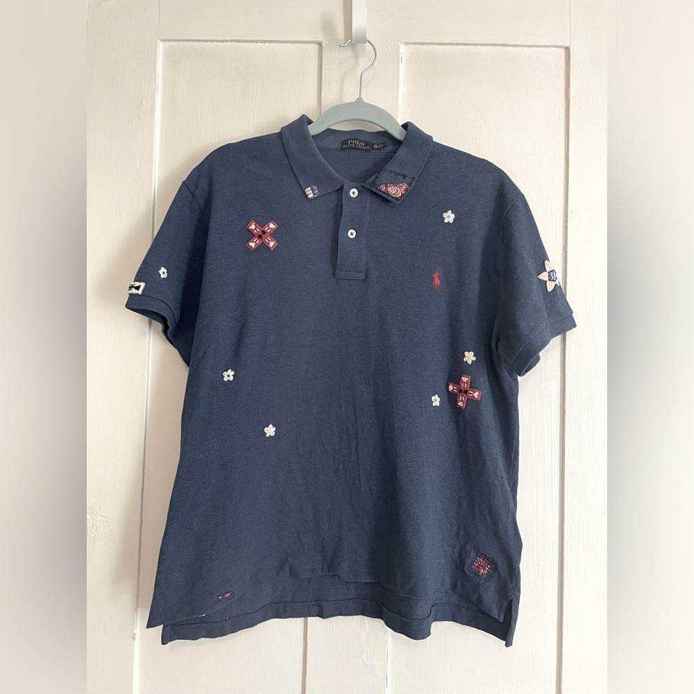 POLO by Ralph Lauren, Classic Fit, Beaded and Embroidered Polo, Sz XL, Like New!